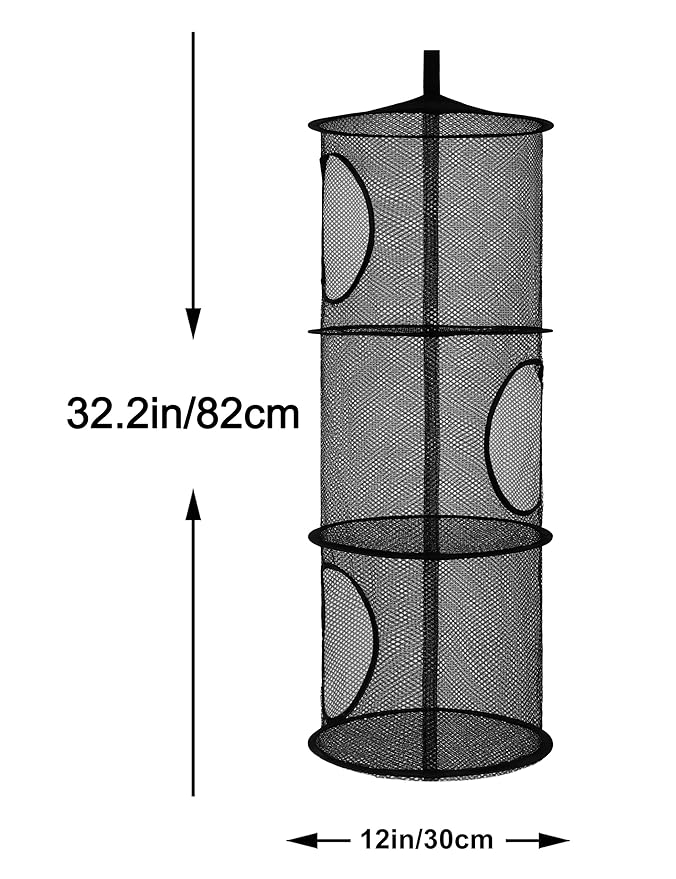 Libeder Mesh Hanging Storage Space Saver Bags Organizer,Foldable Storage Organizer 3 Compartments Toy Storage Basket for Kids Room Bathroom 2 Sets, Black