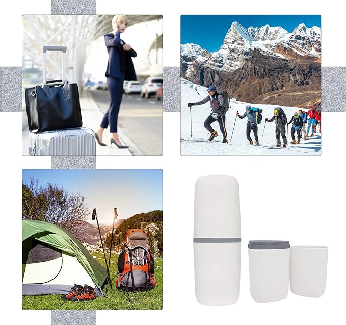 Toothbrush Travel Case, Travel Toothbrush Cup Holder Portable Toothbrush Travel Container Portable Toothpaste Storage Travel Toothbrush Holder for Camping Business School Trip Home