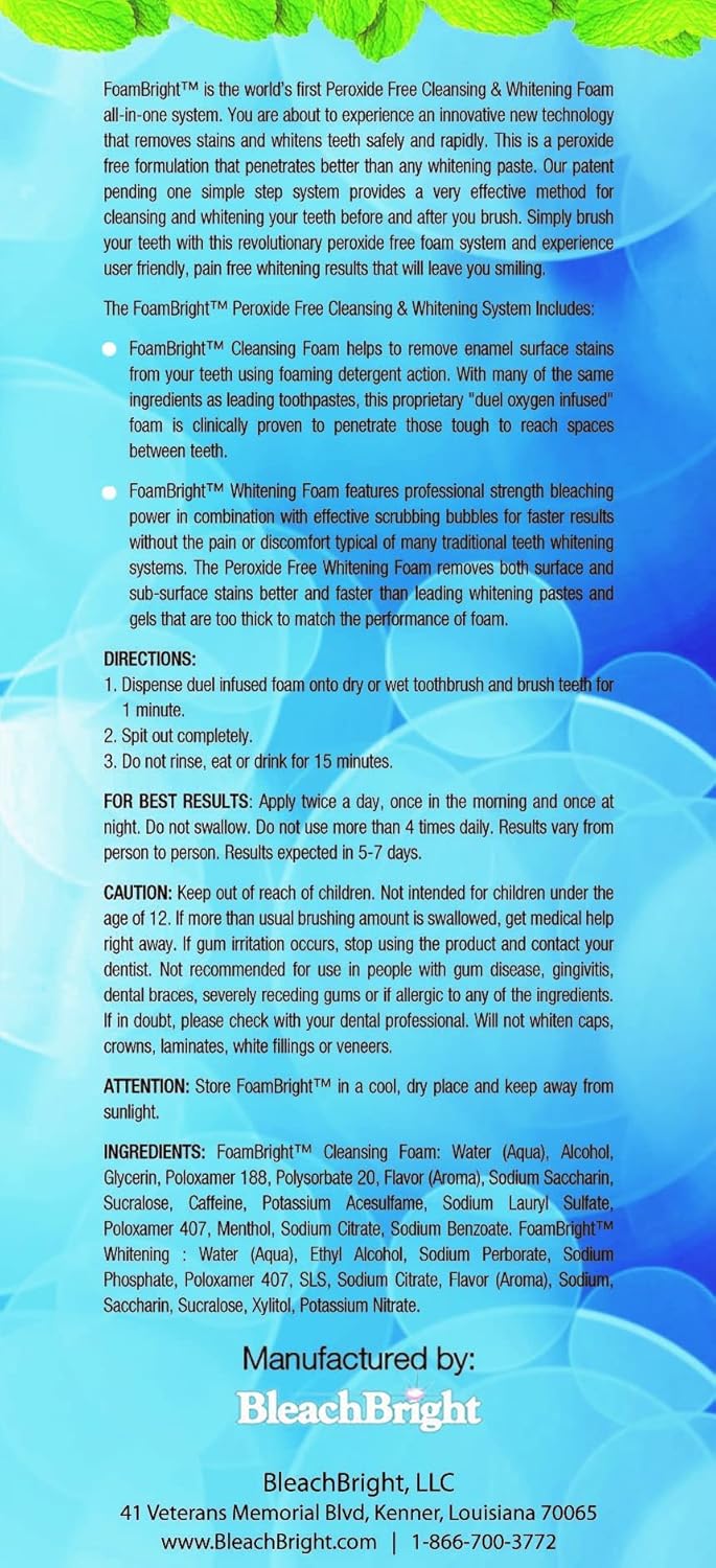 Aligner & Retainer Cleaner Foam Bright, Teeth Whitening Foam, Great for Invisalign, Candid, Byte, Night Guard, Mouth Guard, Dentures, Whitener, Toothpaste & Braces Cleaner, Peroxide Free