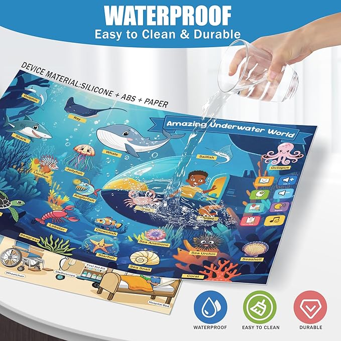 QuTZ Talking Pen with 20 Interactive Learning Posters, Educational Toy for Toddlers Ages 2-6, 700+ Games, 500+ Words, ABC, 123, Animals, Shapes, Preschool Homeschool Essential