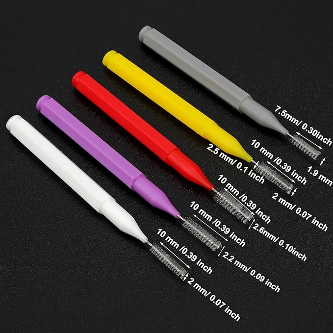 Patelai 100 Pieces Braces Brush for Cleaner Interdental Brush Toothpick Dental Tooth Flossing Head Oral Dental Hygiene Flosser Toothpick Cleaners Tooth Cleaning Tool(Classic Colors,Assorted Sizes)