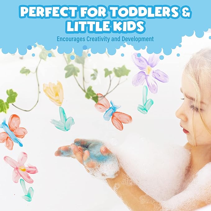 Tub Works® Bath Paint Soap Bath Toy, 24 Pack | Non-Toxic, Washable Bath Paint for Finger Painting in the Tub | Ideal Toddler Bath Toys for Creative Play | Classic & Pastel Bath Colors for Kids Bath