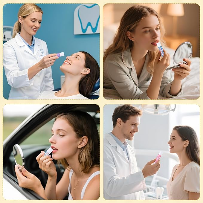 24 Pcs Dentist Gifts Include Lip Balm Thank You Tag Organza Bag Dental Gift for Dental Hygienist Dental Assistant Nurse Suitable Birthday Christmas Thanksgiving Gifts