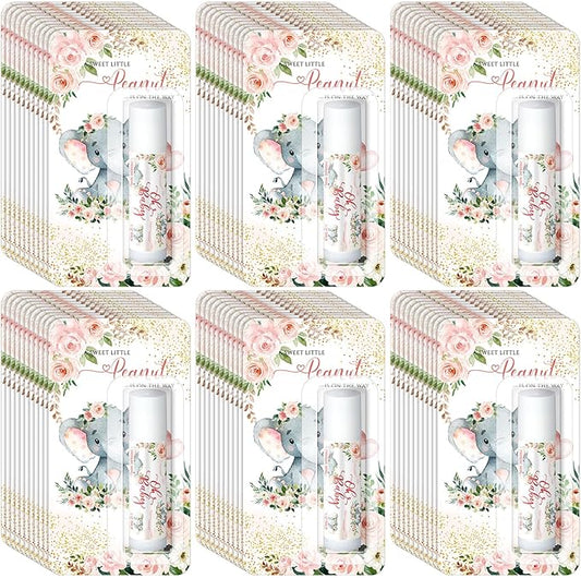 30 Pack Christmas Pink Elephant Party Baby Shower Games Prizes Bulk Lip Balms Little Peanut Party Gifts for Winners Boy Girls Gender Reveal Favors Decor Baby Shower Souvenirs Stocking Stuffers
