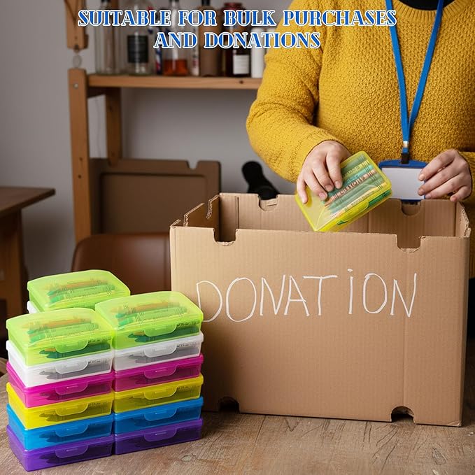 24 Pcs Travel Soap Container Portable Plastic Soap Boxes Bulk with Lid Homeless Donations Bulk Gym Shower Tour Groups Hotel Outdoor Camping (Mixing Colors)