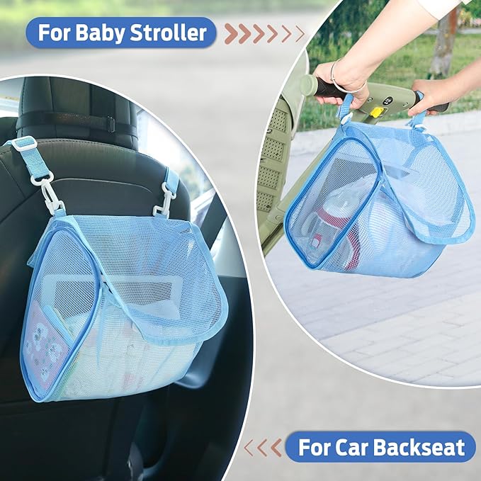 Goowin Bath Toy Storage, Bath Toy Holder, 3 Compartment Large Openings Bath Toy Organizer, Large Capacity Bath Tub Toy Holder, Kids Bathtub Toy Storage For Accessing & Sorting Toys (Blue, Upgrade)