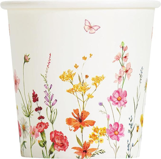 Crisky 3oz Paper Bathroom Cups Disposable, 100 Pack Elegant Design Floral Small Mouthwash Cup, Suit Hot/Cold Beverage Coffee, Dessert for Birthday Parties, Home-use, Picnics, Ceremonies