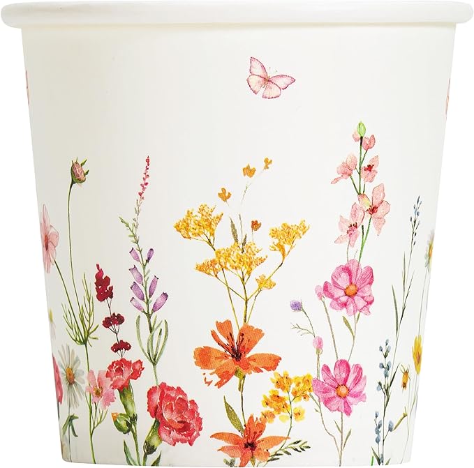Crisky 300 Pack Paper Bathroom Cups 3oz Disposable Small Mouthwash, Elegant Floral Design, Hot/Cold Beverage Coffee, Dessert for Birthday Parties, Home-use, Picnics, Ceremonies