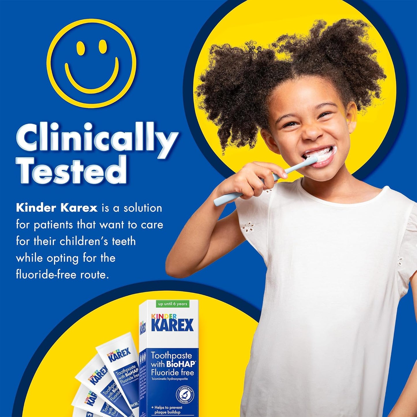 Kinder Karex Hydroxyapatite Kids Toddler Toothpaste 2.3 Ounce (Pack of 6), Fluoride Free