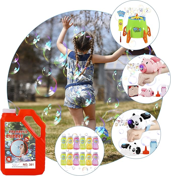 Lulu Home Bubble Concentrated Solution, 1 L/ 33.8 OZ Bubble Refill Solution for Kids Halloween Parties, Bubble Machine, Giant Bubble Wand, Bubble Blower Toys
