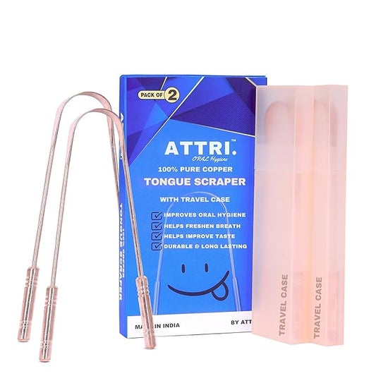 100% Pure Copper Tongue Scraper with Travel cases for Adults and Kids - Durable Tongue cleaner Copper - Tough Scrapper Oral Care -Ayurvedic Copper Tongue Srubber-Best Tongue cleaner