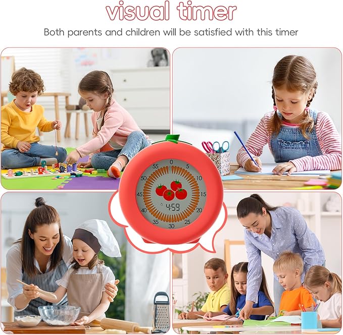 Visual Timer for Kids, 299-Minute Cute Kids Pomodoro Timer with Eye-Protection Screen & Protective Case, Homeschool Supplies Study Teaching Time Management Tool