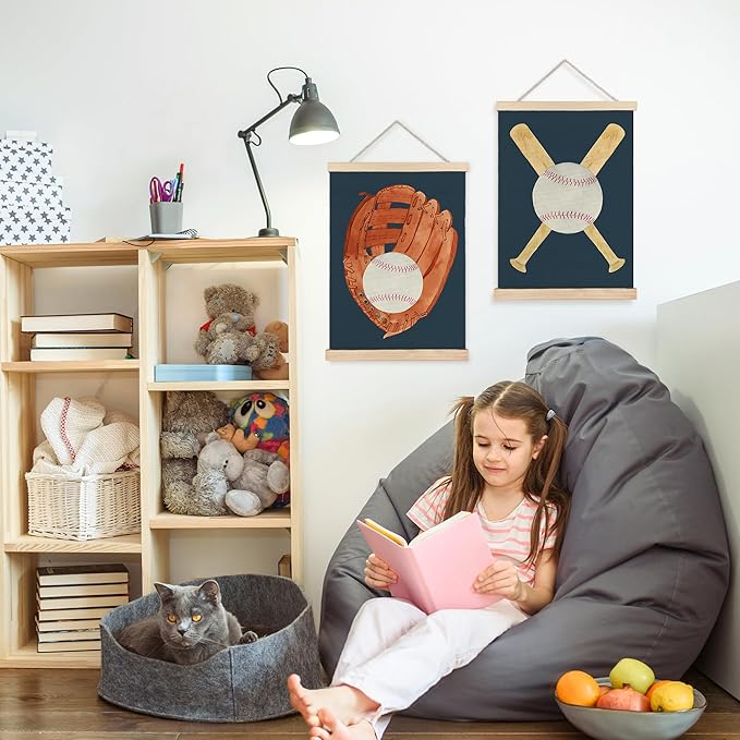 FDHSPAAM Baseball Wall Art Decor for Boys Room, Baseball Lovers Coach Players Gifts Wall Art Posters for Boys Bedroom Gym Sports Room Man Cave, 12x16 Inch Set of 2