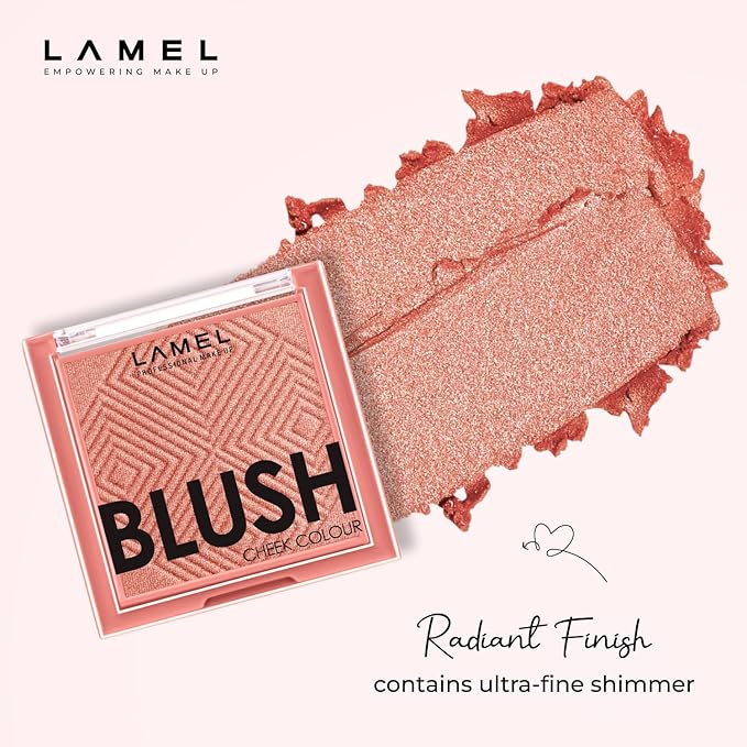 Lamel Blush Cheek Rouge Color Mini - Blendable Natural Blush Powder - Enhances & Defines Shapes & Features - Shading & Contouring Powder - 4 Universal Shades - 402 (Rouge) - 3.8g / 0.13 oz