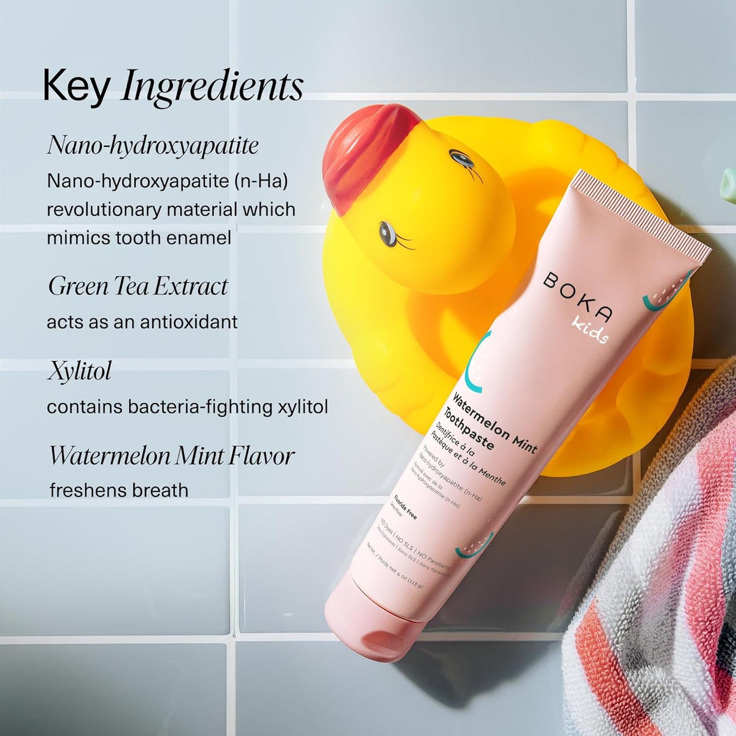 Boka Fluoride Free Toothpaste Nano Hydroxyapatite Toothpaste - Watermelon Mint Flavor, 4 oz 1Pk US Manufactured