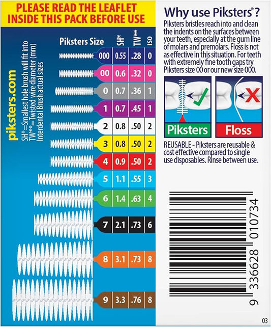 Piksters Interdental Brushes, 35 pk, Size 4, Interdental Tooth Brush for Medium Gaps, Gum Soft Bristles for Plaque Removal, Safe for Braces