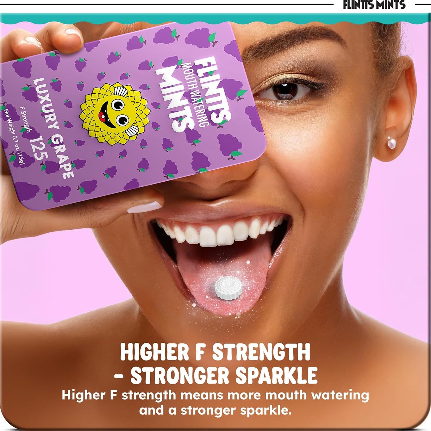 Flintts Mints Fruit Troop – Sugar Free Mouthwatering Mints for Dry Mouth Relief & Freshness – Vegan Oral Health Support with Sparkle Effect – Pocket Travel Saliva Substitute, Lozenges Alternative