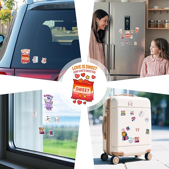 200 Pcs Pride Stickers Rainbow Sticker Mixed Funny Stuff Vinyl Waterproof Decal Decore Laptop Water Bottle Scrapbook Hard Hat Gift for Men Boy Birthday