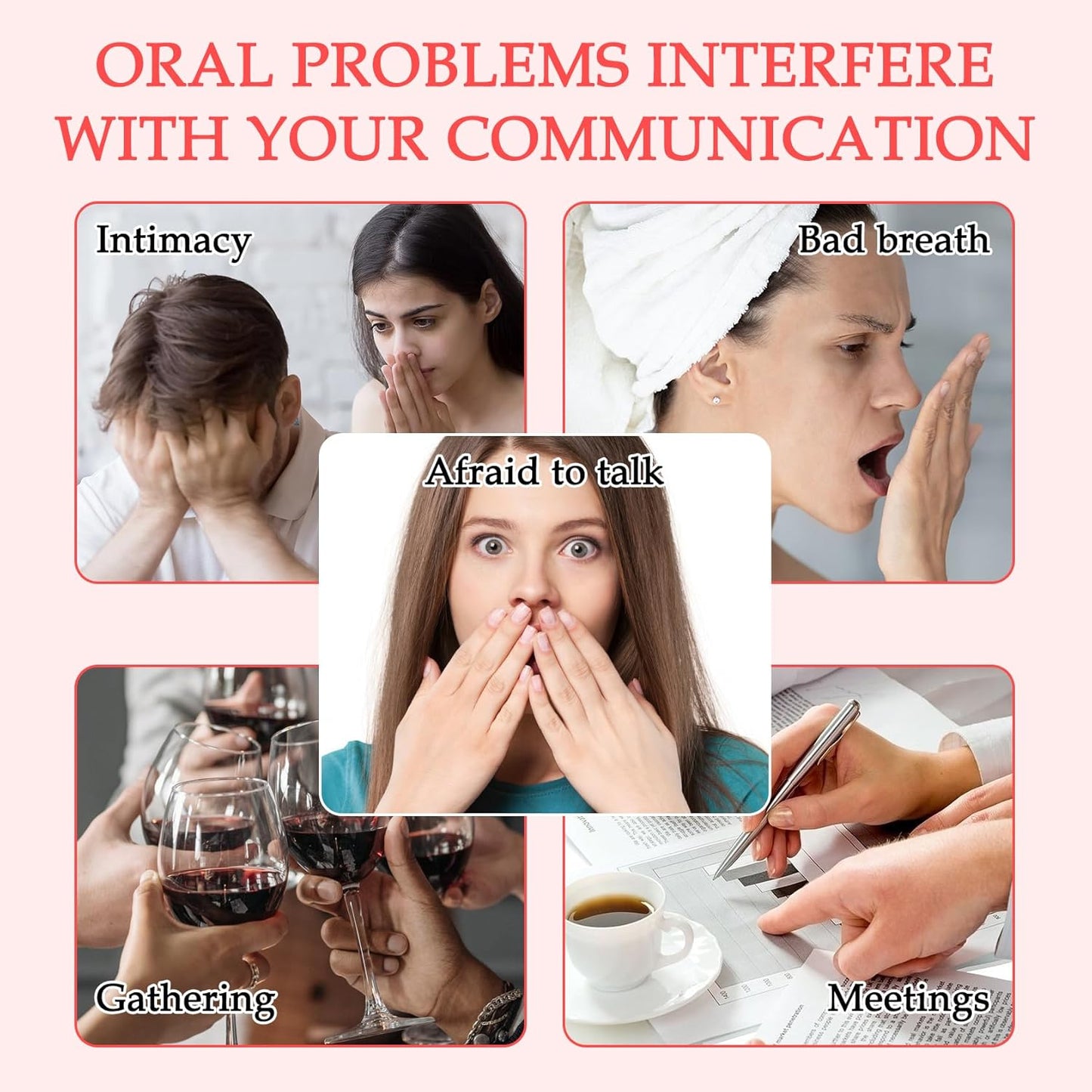 6 Count Breath Spray,Dry Mouth Spray,Breath Freshener,Peach,Grapes and Various Fruit Flavors 0.74 fl.oz/Bottle