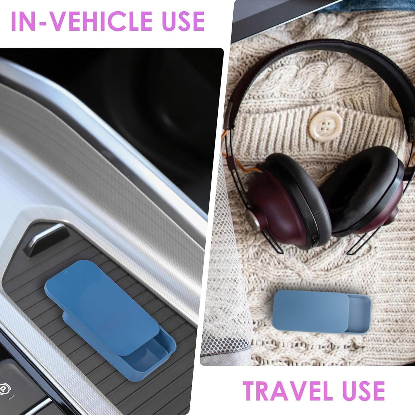 2Pack Dental Floss Portable Case,Dental Floss Dispenser,Convenient Refillable Glide Travel Adult Floss Box for Travel, Dates,Dinners and Hotels(Blue)