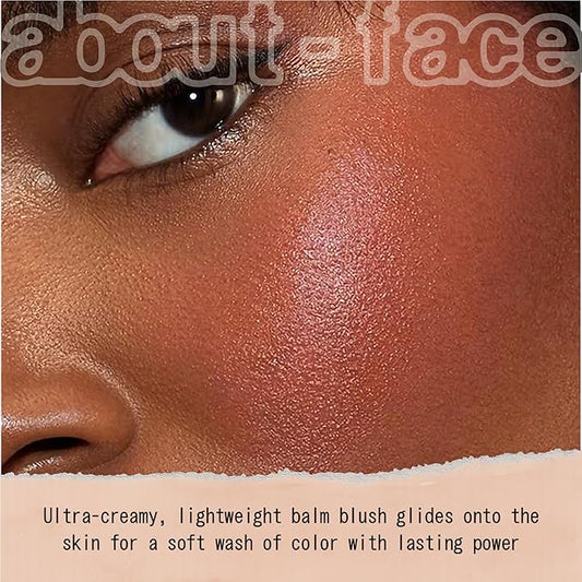 about-face Cheek Freak Blush Balm – Buildable Cream Blush with Hyaluronic Acid & Meadowfoam Seed Oil – Vegan, Cruelty-Free, Clean Beauty – 0.35 oz (Cowgirl – Terracotta)