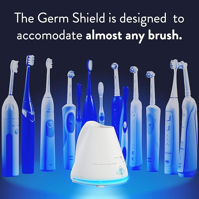 TAO Clean Germ Shield UV Toothbrush Sanitizer – Universal Cleaning Station that Accommodates all Manual and Electric Toothbrushes, Travel Friendly, Kills 99.9% of Germs