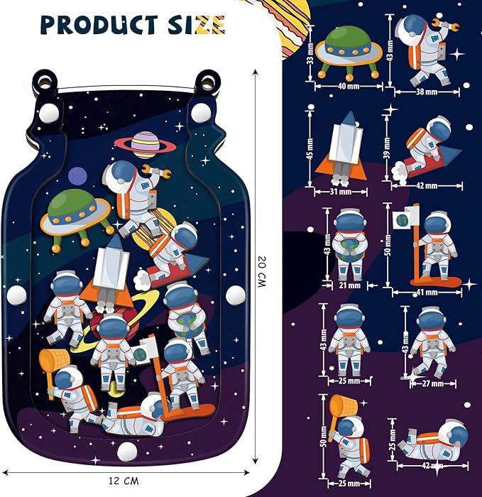 Qunclay Reward Jar for Kids Pot Training Reward Jar Classroom Incentive Good Behavior Responsibility Chart for Christmas Boys Girls Gift(Astronaut Style)