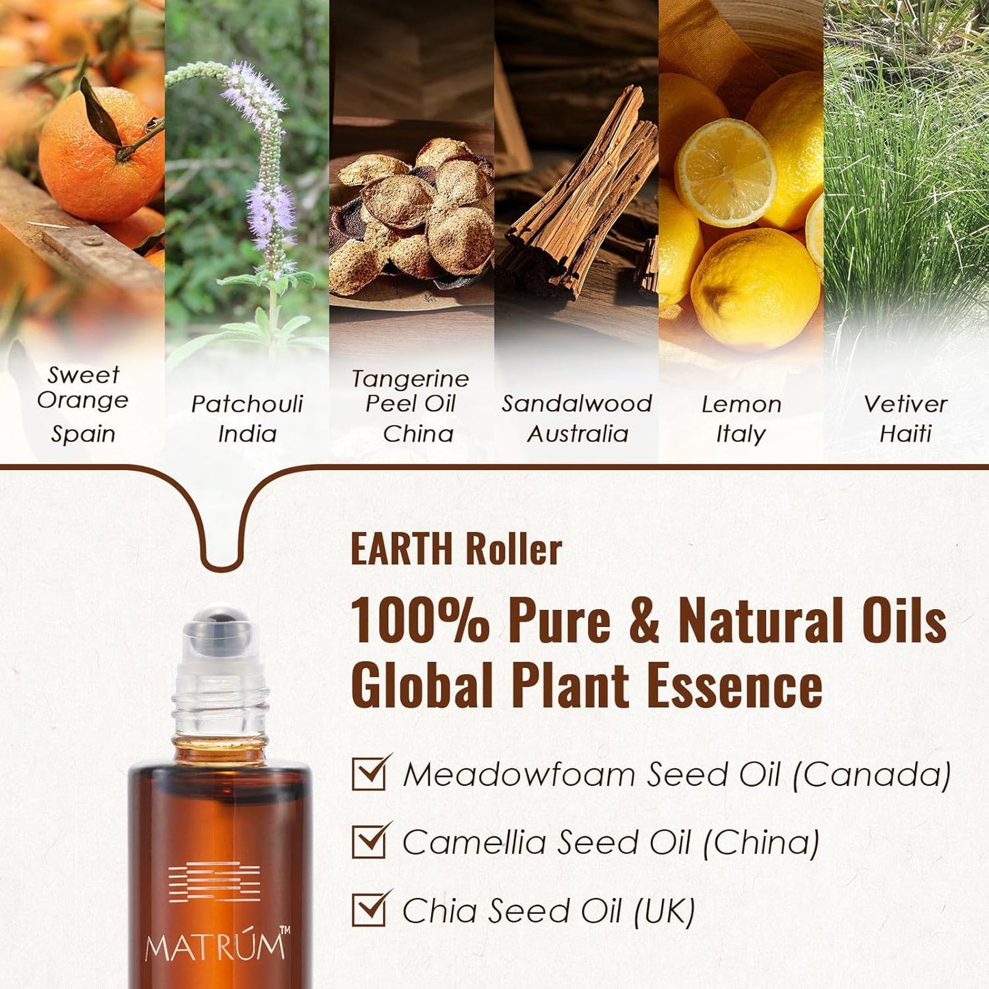 MATRUM Deep Sleep & Inner Calm Essential Oil Roll On Set, 100% Pure Aromatherapy Oils for Sleep, Anxiety & Stress Relief, Water & Earth Relaxing Duo, 1 Fl Oz