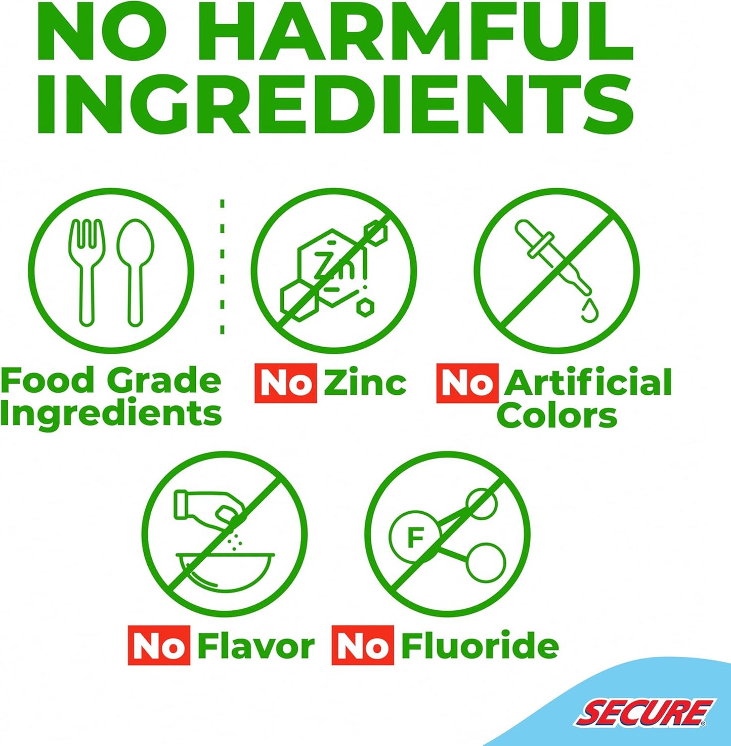 Secure Sensitive Gums Waterproof Denture Adhesive Zinc Free with Aloe Vera & Myrrh - Extra Strong 12 Hour Hold - 1.4 oz