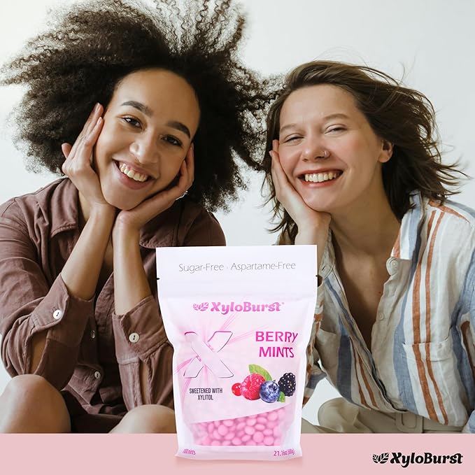 XyloBurst - Xylitol Mints | Sugar Free Breath Mint for Oral Health | Gluten Free, Vegan, Keto Friendly | Aspartame Free Mints | Berry | 275 Count