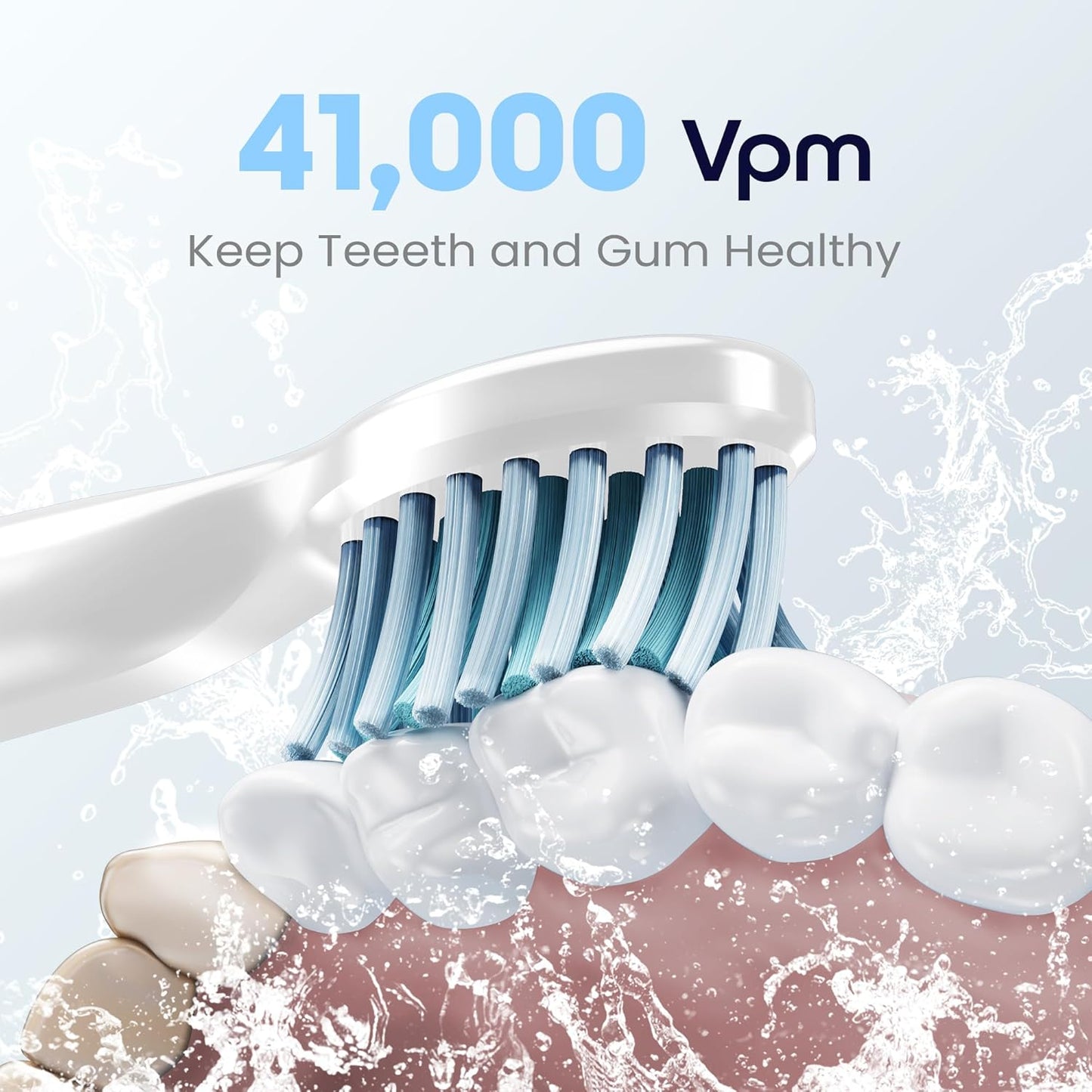 7AM2M Sonic Electric Toothbrush for Adults High Power Rechargeable Toothbrushes with 6 Brush Heads,5 Adjustable Modes, Built-in 2-Minute Smart Timer,3 Hours Fast Charge for 45Days White