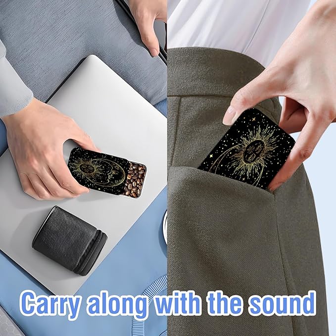 Portable Dental Floss Case, Refillable Cute Travel Floss Dispenser for Men & Women, Pocket Travel Floss Picks Case for Purse, Backpack, Bag Tarot Moon and Sun