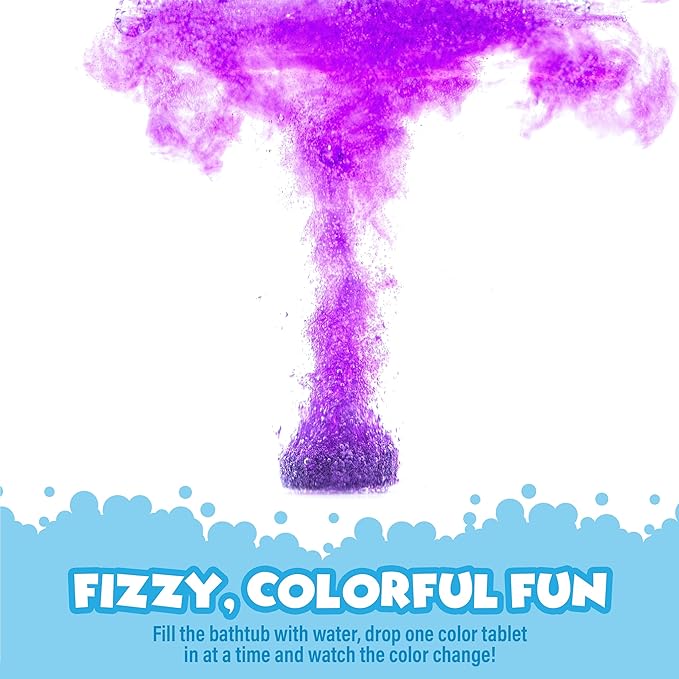 Tub Works Bath Color Tablets for Kids, 150 Count | Nontoxic & Fragrance-Free | Fizzy & Vivid Bath Color Tablets Create Fun Bath Colors | 7 Colored Water Tablets for Variety | BathBombs for Kids Bath