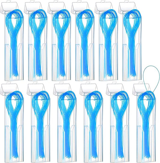 Vesici 600 Pcs Dental Floss Threader for Bridges, Braces, and Implants Dental Threader, Multifunctional Nylon Loop Design for Your Teeth, Pack of 12(Blue)