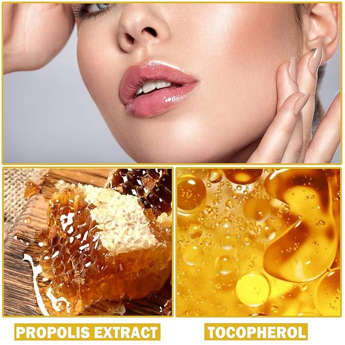 2PCS Bee Lip Balm Honey Pot Sleeping Mask - Silky Hydrating Overnight Lip Care Products - Strawberry & Honey