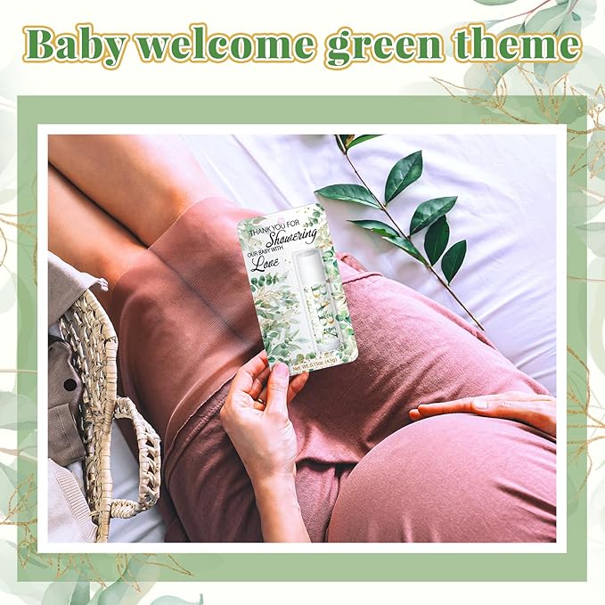 30 Pack Sage Green Baby Shower Games Prizes Party Gifts Bulk Lip Balms Favors for Winners Adults Guests Gender Reveal Favors Decorations Baby Shower Souvenirs Gift Bags Stuffers