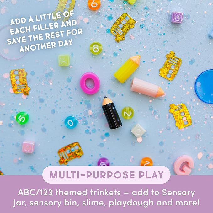 Glo Pals Play Pack Bundle with Sensory Play Jar, Water-Activated Light-Up Cubes, and Fun Fillers - Sensory Toys for Toddlers - Sensory Toy Kit with Light Up Cubes for Bathtub - Easy as ABC