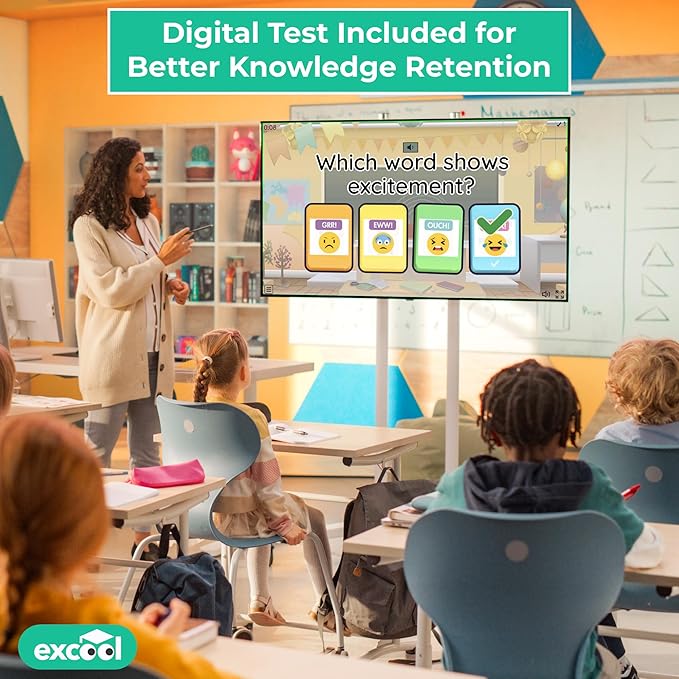 EXCOOL CLUB 32 Spanish Classroom Posters For Elementary - Colorful Bilingual Educational Posters For Toddlers 1-3, Laminated Learning Poster Preschool Must Haves, Abecedario Para Niños En Español