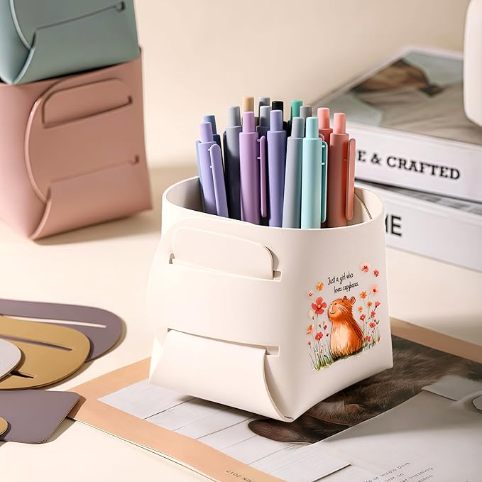 Capybara Makeup Brush Holder, Decorative Desk Organizer for Jewelry Pen Pencil Glasses Storage, Capybara Lovers Themed Gifts Stuff For Girls Teens Kids Women!