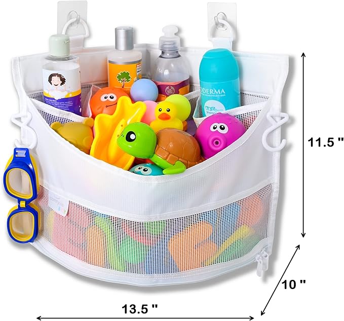 Comfylife Mesh Bath Toy Holder Organizer – The Perfect Corner Bathtub Toy Storage & Bathroom or Shower Caddy – This Multi-use Net Bag Makes Baby Bath Toy Storage Easy – For Kids & Toddlers