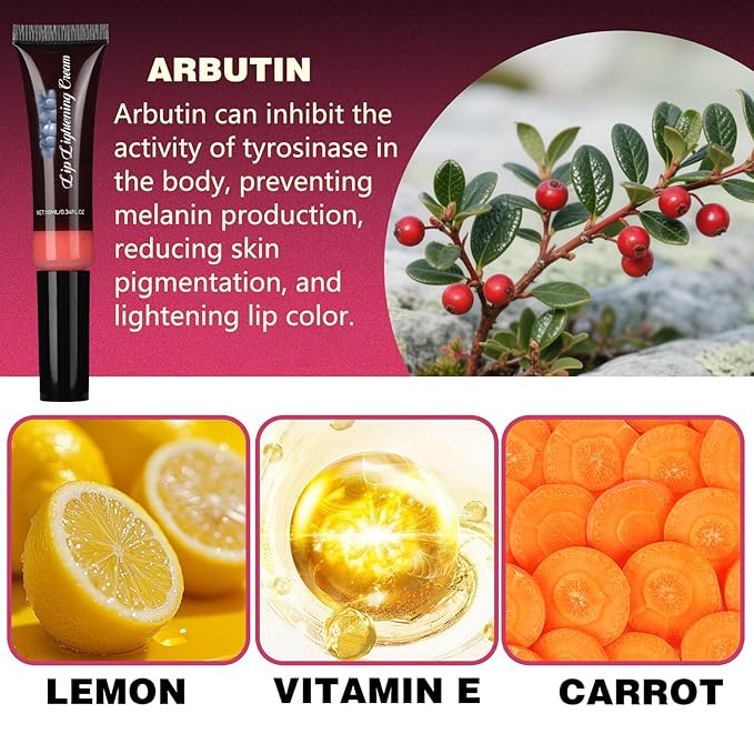 3 PCS Lip Lightening Cream for Dark Lips,Lip Lightener for Smokers and Non-Smokers,Brightening Lip Balm,Help fade lip discoloration,Deep Moisturizing,10ml/0.33fl.oz