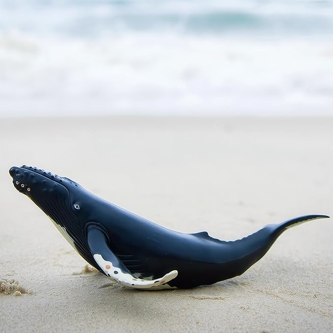 Gemini&Genius Humpback Whale Action Figure, Sea Animal Orca Blackfish Toys, Soft Rubber Ocean Shark, Great for Kids Bath Toys Swimming Toys, Beach Toys, Perfect Cake Coppers