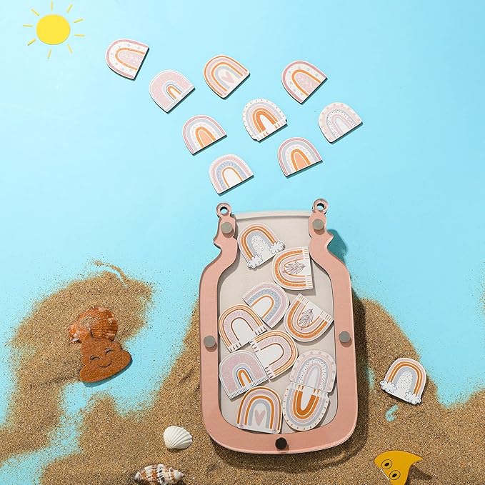 Qunclay Reward Jar for Kids Pot Training Reward Jar Classroom Incentive Good Behavior Responsibility Chart for Christmas Boys Girls Gift(Boho Style)