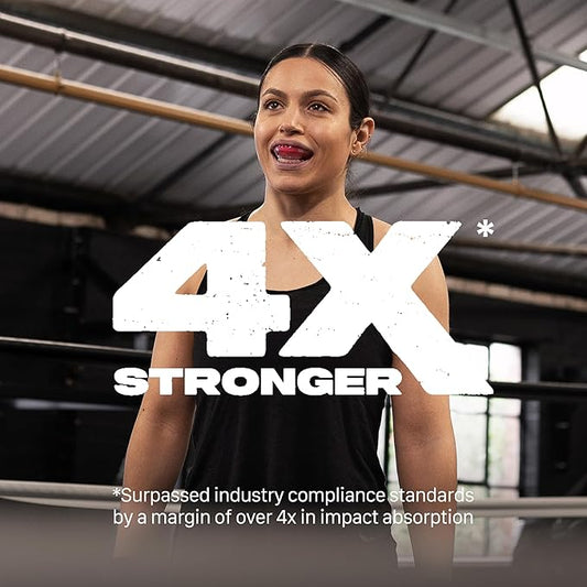 SAFEJAWZ Mouthguard for Braces, Upper & Lower Protection Remoldable Mouth Guard with Case for Boxing, Basketball, Football, MMA, Lacrosse, Hockey and All Contact Sports One Size (Ice Pink)