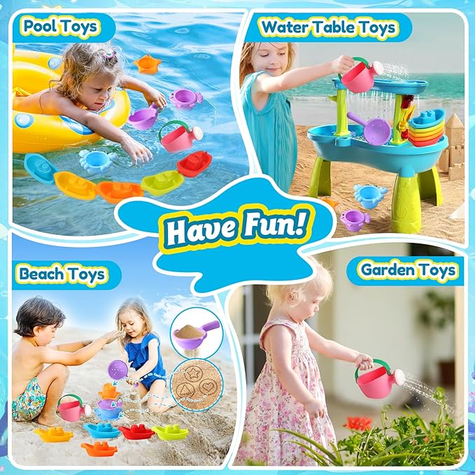 Baby Bath Toys for Kids Ages 1-3, 10 PCS Water Table Toys for Toddlers 1-3-Bathtub Shower Floating Water Toys Swimming Pool Beach Toy for 6 Months Up Boy Girl Gifts (Color Random)