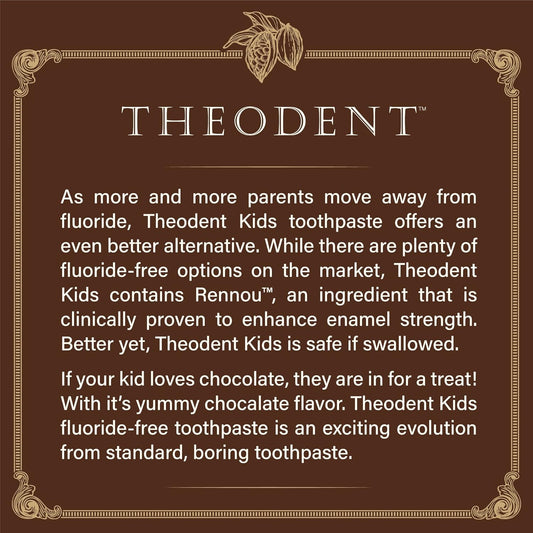 Theodent Fluoride-Free, Natural, Kids Toothpaste, Chocolate Chip Flavored (3.4 Ounces, 96.4 Grams)