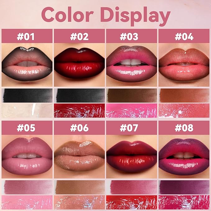 Lip Liner Gloss Lip Combo Set, 2 in 1 Lip Duo Natural Nude Brown Lip Liner Lipstick Glossy Nourishing Toffee Lip Gloss Kit, Smooth Quick Fuller Plumping Juicy Lip Makeup for Women06#Caramel