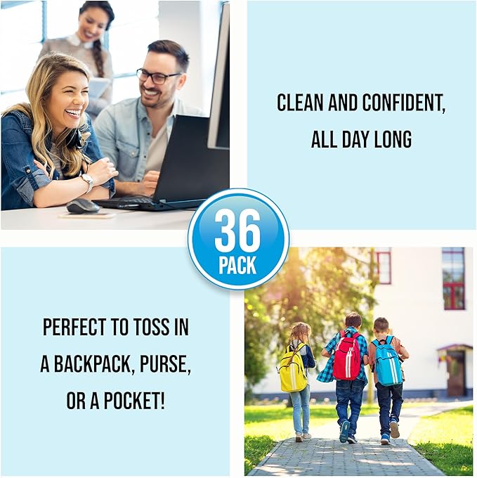 Bulk 36-Pack Mini Toothbrush Set - Prepasted, Hard Bristles with Individually Wrapped Disposable Toothbrush