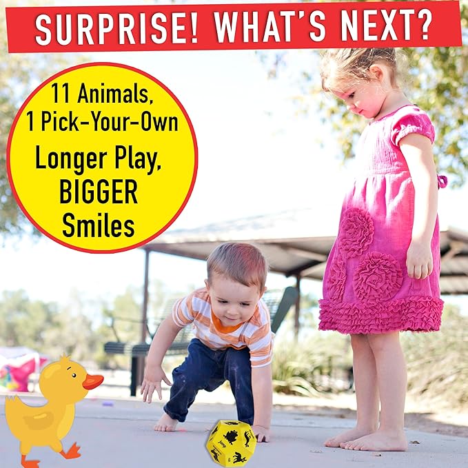 Animal Exercise Dice - Kids Exercise Equipment, Gross Motor Toys for Toddlers 3-5 & Physical Education Equipment, Recess Toys for Elementary Outside or Indoor Physical Activities for Kids