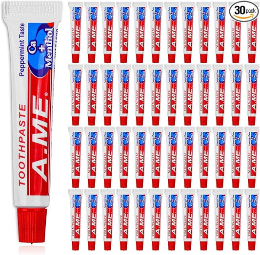 Travel Size Toothpaste Bulk, Disposable Small Portable Toothpaste, Travel Pocket Size for Vacation Hotel, Shelter/Homeless/Nursing Home/Charity Mini 0.35 oz (Pack of 60)